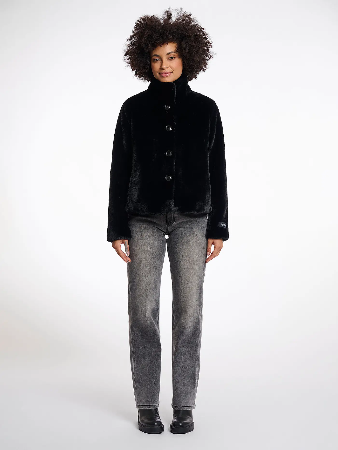 RINO&PELLE | Jacke in Felloptik VIE | schwarz